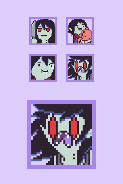 Adventure Time emote concept featuring Marceline the Vampire Queen Adventure Time Crochet, Time Concept, Diy Kandi, Marceline The Vampire Queen, Adventure Time Marceline, Vampire Queen, Perler Crafts, Pixel Art Characters, Minecraft Pixel Art