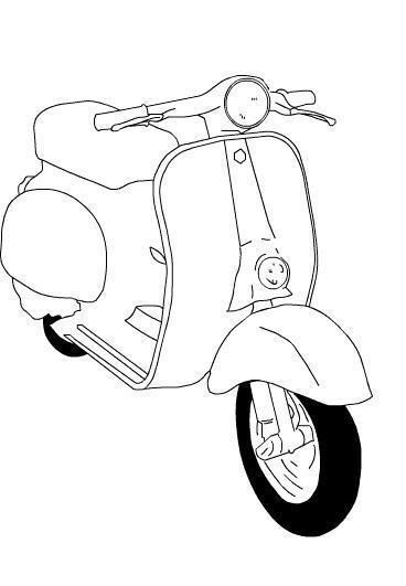 Scooter Drawing, Vespa Illustration, Motorcycle Art Painting, Scooters Vespa, Surf Painting, Vespa Piaggio, Vw Art, Bike Drawing, Geometric Design Art