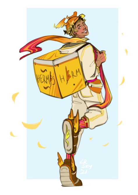 Hermes Design Art, Modern Hermes God, Greek Gods Character Design, Hermes Character Design, Hermes Drawing, Hermes Epic, Greek God Art, Hermes Greek God, Hermes Mythology