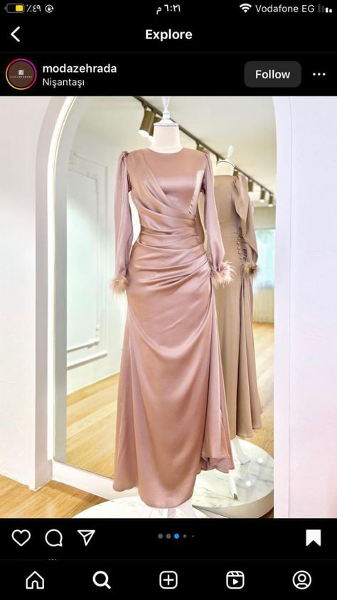 Dress Lebaran, Braidsmaid Dresses, Elegant Silk Dresses, Bridesmaid Attire, Hijab Look, Gowns Dresses Elegant, Classy Prom Dresses, Fancy Dresses Long, Modest Dresses Casual