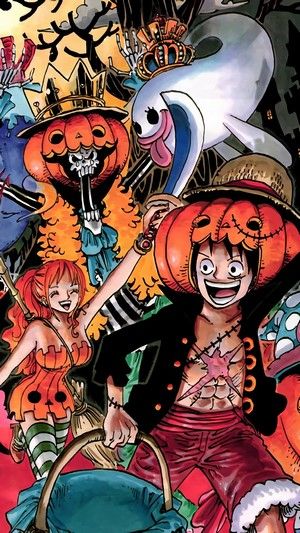 One Piece Wallpaper Halloween, Halloween Diorama, Luffy Nami, Rare Gallery Wallpaper, Luffy X Nami, Anime Halloween, Gallery Wallpaper, Halloween Icons, One Piece Drawing