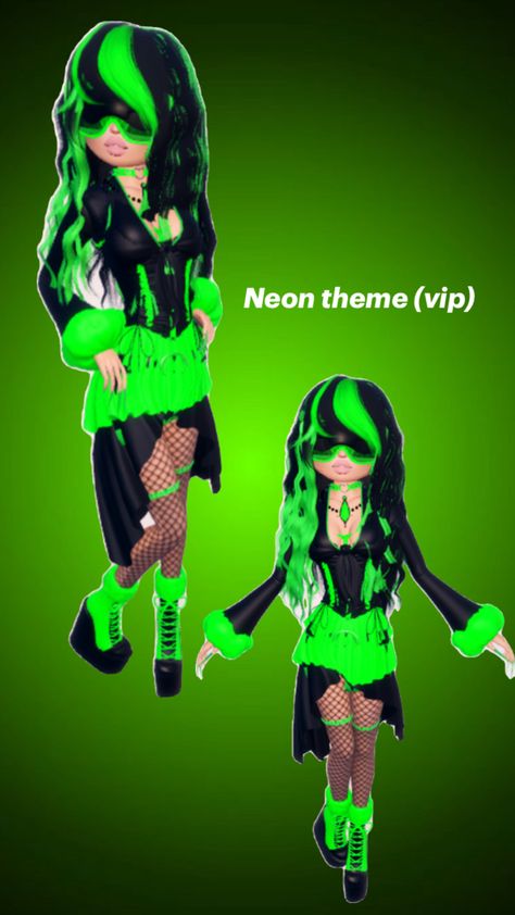 green neon outfit for dress to impress #dti #dresstoimpress #dresstoimpressoutfit Green Neon Outfit, Dress To Impress Outfits, Neon Outfits, Green Neon, Theme Dress, Dress To Impress, Neon, Green