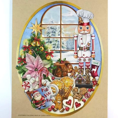 Chris Cheng, Xmas Color, Colouring Page, Winter Pictures, Instagram Repost, Artist Books, Adult Coloring Books, Adult Coloring, Just Love