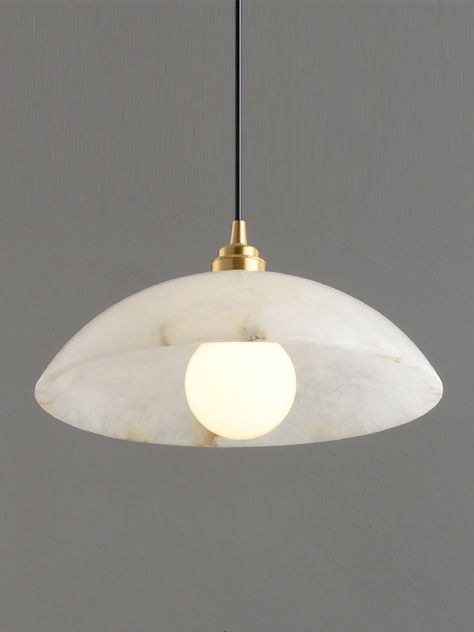 This simple round marble pendant light is expertly crafted, combining elegance and functionality. The luxurious marble material adds a touch of sophistication to any room, while the clean and modern design provides ample lighting. Elevate your space with this timeless and stylish pendant light. White Pendant Light, Living Room Lighting, Small Furniture, Large Furniture, Pendant Lamp, Pendant Lighting, Pendant Light, Modern Design, Marble