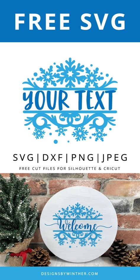 Winter Svg Free, Snowflake Svg Free Cricut, Winter Cricut Projects, Winter Svg Files, Snowflake Monogram, Vinyle Cricut, Christmas Svgs, Decorative Fonts, Cricut Svgs