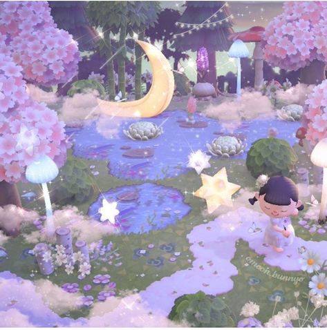 Fairy Acnh, Fairycore Animal Crossing, Fairy Island, Core Ideas, Acnh Inspiration, Pink Island, Map Layout, Cloud Island, Island Theme