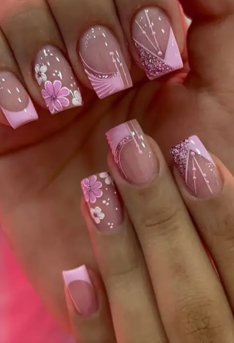 French Nail Designs Spring, Diy Long Nails, Purple Wedding Nails, Fancy Nail Art, Henna Nails, Purple Acrylic Nails, Fake Nails Designs, Art Deco Nails, Manicure Nail Designs