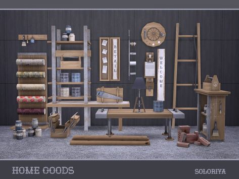 The Sims Resource: Home Goods by soloriya • Sims 4 Downloads Sims 4 Skills, Furniture Cc, Die Sims 4, Cc Sims4, Sims 4 Bedroom, Sims 4 Clutter, The Sims 4 Download, Sims 4 Toddler, Sims 4 Cc Furniture