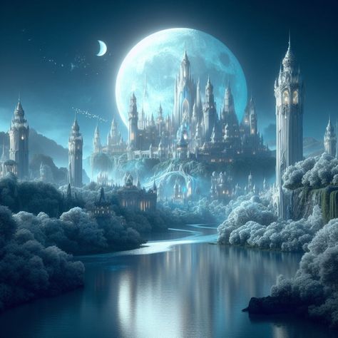 Luna Anime, Castle Exterior, Moon Kingdom, Les Winx, Fantasy Love, Fantasy City, Fantasy Castle, Fantasy Story, Fantasy Setting