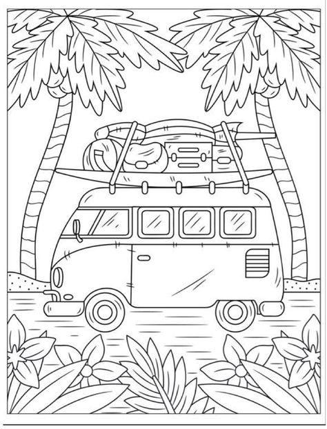 Interior Design Coloring Pages, Printable Coloring Pages Aesthetic, Room Coloring Pages, Coloring Pages Simple, Beach Coloring Pages, A Coloring Page, Summer Coloring Pages, صفحات التلوين, Detailed Coloring Pages