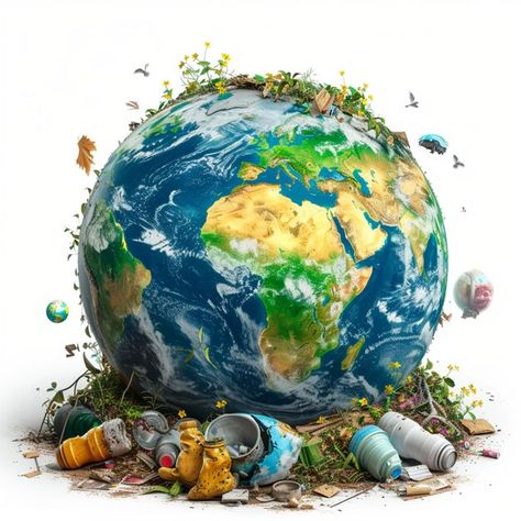 Photo poster design showing waste pollut... | Premium Photo #Freepik #photo Go Green Posters, Waste Pollution, Photo Poster Design, Globe Picture, Wildlife Day, Earth Images, World Water Day, Ocean Day, Earth Globe