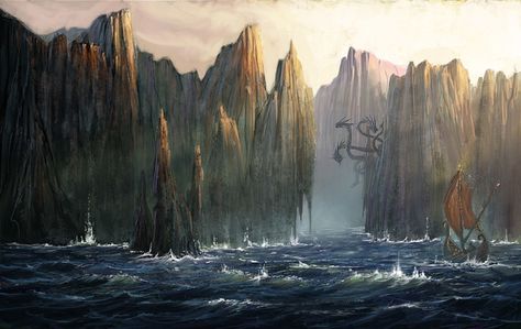 Scylla and Charybdis: The Psychology of High Stakes Decision-Making Mythological Monsters, Roman Mythology, Saint Mary, Mythological Creatures, Sea Monsters, Messina, Naive Art, Greek Mythology, Percy Jackson