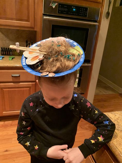 Crazy hair day Ramen noodles Ramen Noodle Crazy Hair Day, Ramen Crazy Hair Day, Crazy Hair Day Ideas For Boys, Wacky Hair Day Ideas For Boys, Boy Crazy Hair Day, Boys Crazy Hair Day Ideas, Crazy Hair For Boys, Ramen Noodle Hair, Crazy Hair Day For Boys