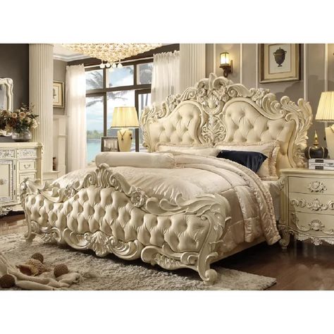 Idea Bilik Tidur, Bilik Tidur Mewah, Reka Bentuk Bilik Tidur, Tufted Platform Bed, Vintage Bedroom Decor, Hiasan Bilik Tidur, Eastern King Bed, Victorian Bedroom, Glam Bedroom