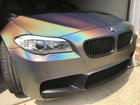 BMW M5 satin flip psychedelic wrap 3m wrap gbwraps car wrap rainbow Bmw Vinyl Wrap Ideas, Vinyl Wrap Car Ideas, Unique Car Colors Ideas, Unique Car Wraps, Satin Car Wrap, Holographic Car Wrap, Chameleon Car Wrap, Bmw Wrap, Chrome Car Wrap