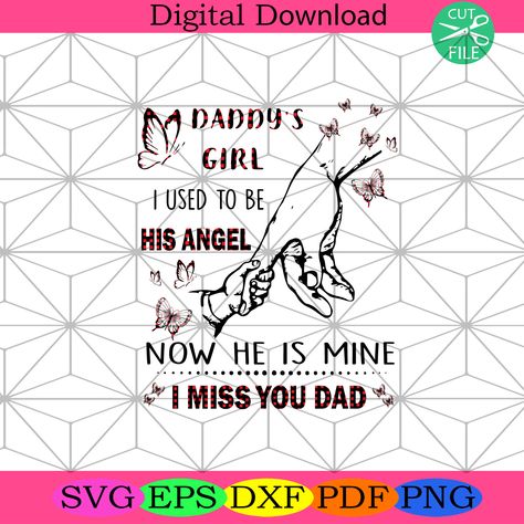 Daddys Girl I Used To Be His Angel Now He Is Mine I Miss You Dad Svg, https://silkysvg.com/product/daddys-girl-i-used-to-be-his-angel-now-he-is-mine-i-miss-you-dad-svg/, 2.99 Check more at https://silkysvg.com/product/daddys-girl-i-used-to-be-his-angel-now-he-is-mine-i-miss-you-dad-svg/ Happy Fathers Day Gifts, Missing Dad, He Is Mine, Angel Svg, I Miss You Dad, Miss You Dad, Fathers Day Svg, Butterflies Svg, Dad Svg