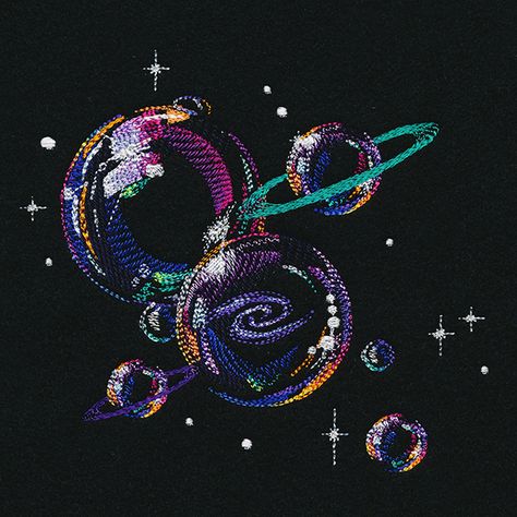 Bring the magic of space onto your projects. Stitch dazzling machine embroidered design onto pillows, T-shirts, tea towels, and more. This design contains open areas and sheer stitching; embroider on dark-colored fabric for best results. Freestanding Lace Embroidery, Mandala Art Lesson, Holiday Flower, Dot Art Painting, Applique Embroidery Designs, Free Machine Embroidery Designs, Free Machine Embroidery, Embroidery Library, Embroidery Inspiration