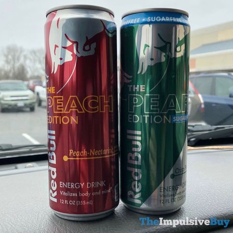 SPOTTED: Red Bull Peach Edition and Pear Edition Sugarfree Monster Energy Drink, Red Vs Blue, Glass Sink, Iphone Wallpaper Quotes Love, Nectarine, Energy Drink, Monster Energy, Food Reviews, Good Energy