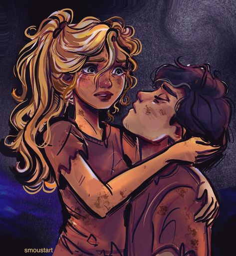 ~Sarah Moustafa~ 23 en Instagram: “✨ As heartbreaking as it was to draw this scene, I loved the challenge! Definitely one of my favorite commissions 🥰#percyjackson #pjo…” The Kane Chronicles, Percy Jackson Drawings, Percy Jackson Annabeth Chase, Zio Rick, Rick Riordan Series, Percy And Annabeth, Wise Girl, Percy Jackson Fan Art, Percy Jackson Characters