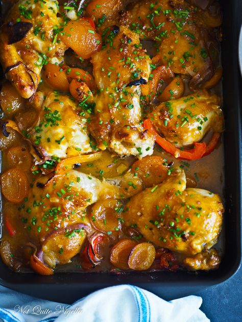 Chicken With Apricots, Apricot Glazed Chicken, Apricot Chicken Recipes, Chicken Tray Bake, Apricot Recipes, Apricot Chicken, Quick Meal Prep, Apricot Orange, Chicken Pieces