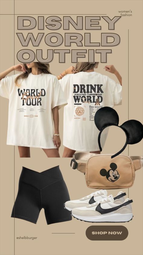 shelbburger's Disney World Collection on LTK Disney Shirts Adults, Epcot Family Outfit Ideas, Biker Short Disney Outfit, Disney Outfits Biker Shorts, Disney World Epcot Outfit, Epcot Outfit Ideas Family, Beauty And The Beast Disney Outfit, Epcot Outfits Women, Disney Outfits Epcot