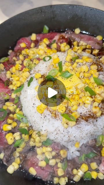 Lily Huynh on Instagram: "Let’s make PEPPER LUNCH at home (super easy beef pepper rice)! 🍚🥩🔥  Ingredients: 250g thinly sliced beef  1 bowl cooked rice 1/2 brown onion 1/4 cup sweet corn 1 tbsp butter 1 tsp black pepper 1 green onion stalk  Sauce: 2 tbsp soy sauce 1 tbsp oyster sauce 1 tbsp honey 2 cloves garlic 1 tsp black pepper  #pepperlunch #beefpepperrice #pepperrice #cooking #recipe #easyrecipe" Pepper Lunch Recipe, Beef Pepper Rice, Pepper Lunch, Pepper Rice, Lunch At Home, Cooked Rice, Green Onion, Cooking Recipe, Easy Beef