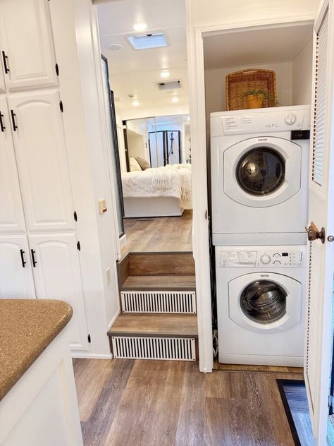 fifth wheel renovations Rv Renovation Ideas 5th Wheels, Fifth Wheel Remodel, Camper Renovations, Beach Farmhouse, Rv Inspiration, Gorgeous Fireplaces, Fifth Wheel Trailers, Diy Camper Remodel, Basement Storage