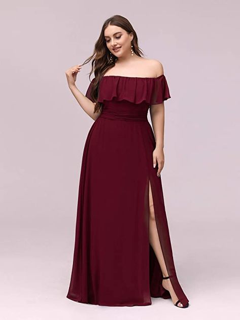 Plus Size Bridesmaid Dress, Long Dress Bridesmaid, Romantic Bridesmaid Dresses, Off Shoulder Bridesmaid, Off Shoulder Bridesmaid Dress, Outfit Curvy, Multiway Dress, Chiffon Long Dress, Plus Size Bridesmaid