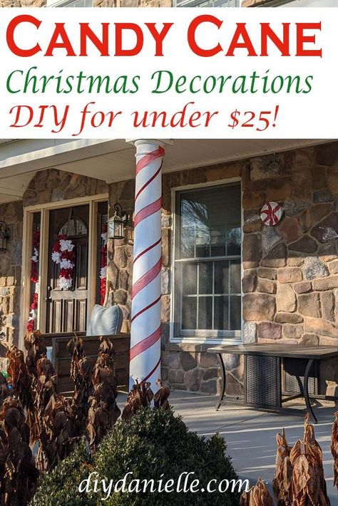 Candy Cane Outdoor Decorations, Candy Cane Themed Christmas, Candy Cane Christmas Decorations, Themed Christmas Decorations, Cane Lights, Garden Christmas Decor, Thanksgiving Decorations Outdoor, Diy Snowman Decorations, Outdoor Christmas Diy