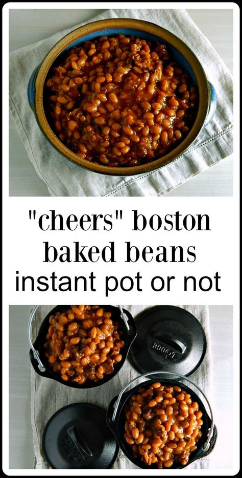 Cheers Boston Baked Beans Instant Pot or Not - Frugal Hausfrau Baked Beans Instant Pot, Beans Instant Pot, Cheers Boston, Boston Baked Beans, Baked Bean Recipes, Boston Mass, Beans And Rice, Bean Pot, Instant Recipes