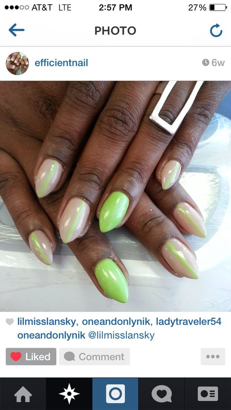 Trim Nails, Chic Nails, My Nails, White Green, Nail Ideas, Lime Green, Nail Designs, Trim, Nails