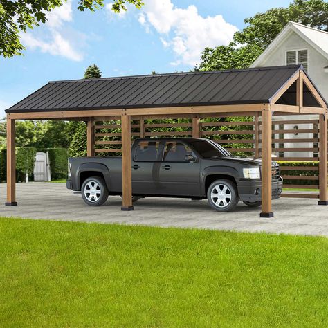 Gazebo Carport Ideas, Building A Carport On A Budget, Manufactured Home Carport, Wood Carport Ideas, Open Garage Carport Ideas, Carport Patio Ideas, Covered Carport Ideas, Carports Detached, Farmhouse Carport