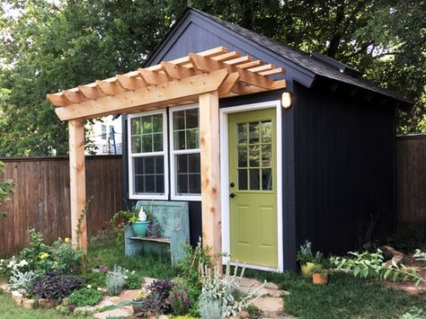 Storage Shed Makeover, She Shed Makeover, Writing Shed, Shed Makeover, Backyard Storage Sheds, Build Your Own Shed, Firewood Shed, Backyard Storage, Backyard Sheds