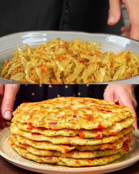 Made by Elizabeth Seasoning For Cabbage, Zucchini And Potatoes, Cabbage Pancakes, Potato Zucchini, Cheap Recipe, Veggie Fritters, Vegetable Pancakes, Veg Snacks, Cheesy Zucchini