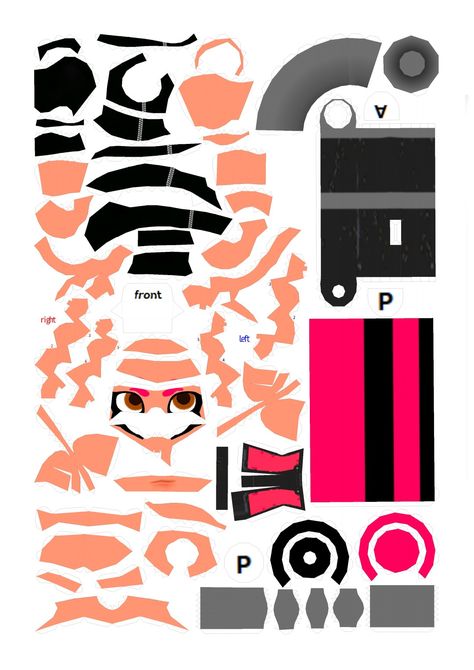 Splatoon Papercraft, Jjba Papercraft, Splatoon Papercraft Template, Splatoon Sewing Pattern, Sailor Moon Papercraft Template, Touhou Papercraft Template, Anime Paper, Paper Doll Template, Papercraft Printable