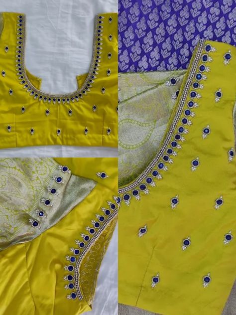 Gold Colour Blouse Maggam Work, Simple Maggam Design, 1500 Rs Aari Work Blouse Design, Simple Work Blouse Designs For Pattu, Yellow Maggam Work Blouses, 1500 Rs Aari Work Design, Yellow Blouse Maggam Work, Simple Maggam Work Designs For Blouses, 1000 To 1500 Range Aari Work Blouses