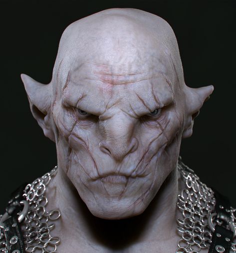 ArtStation - The Pale Orc Fan Art Azog The Defiler, Orc Warrior, Prosthetic Makeup, Special Fx Makeup, Special Effects Makeup, Fx Makeup, Creature Concept, Character Modeling, Creature Design