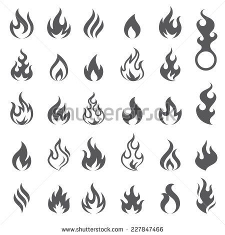 Big set of 29 flame and fire vector icons. Vector file is fully layered - stock vector Bracelet Tatoo, Brand Tattoo, Tato 3d, Fire Vector, Pola Tato, Tato Henna, Fire Icons, Petit Tattoo, Flame Tattoos