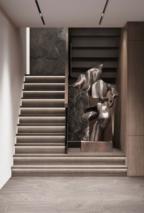 STONE - Dezign Ark Contemporary Staircase Design, Stairs Handle, Internal Staircase, Home Spa Room, Interior Design Sketchbook, Staircase Design Modern, Contemporary Stairs, Contemporary Staircase, Stairs Design Interior