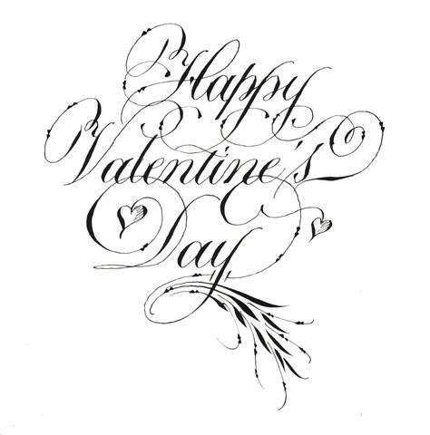 Happy Valentine's Day Happy Valentines Calligraphy, Valentines Calligraphy, Happy Valentines Day Calligraphy, Cute Fonts Alphabet, Valentine Day Card, Valentine Font, Valentines Day Drawing, Chicano Love, Lettering Styles Alphabet