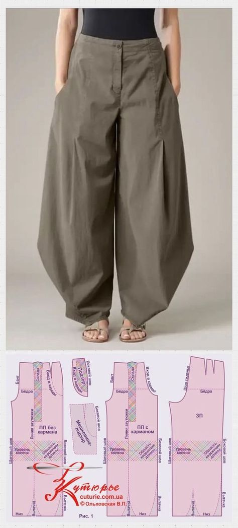 Pantalon Thai, Celana Kargo, Celana Fashion, Sewing Pants, Upcycle Clothes Diy, Sewing Clothes Women, Pants Sewing Pattern, Stylish Pants, Pattern Blouse