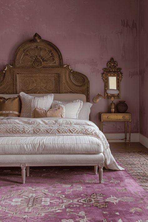 pink Moroccan Bedroom Moroccan Bedrooms, Dream Home Bathroom, Moroccan Bedroom Ideas, Moroccan Inspired Bedroom, Home Library Ideas, Distressed Wood Furniture, Moroccan Interior Design, Moroccan Style Interior, French Style Bedroom