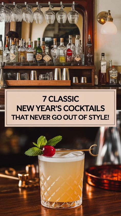 7 Classic New Year's Cocktails That Never Go Out of Style! The Best Cocktail Recipes, Good Bar Drinks, New Years Eve Cocktails For A Crowd, Cocktails To Order At A Bar, New Years Martini Recipes, Champagne Cocktails New Years, Shaken Cocktail Recipes, Coctails Recipes Classic, Simple New Year’s Eve Cocktail