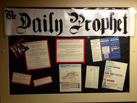 Get your campus news from The Daily Prophet The Daily Prophet, Resident Advisor, Ra Boards, Daily Prophet, Resident Adviser, Teaching Themes, Hall Flooring, Res Life, Ra Ideas