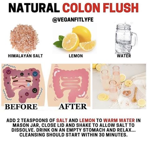 Colon Flush, Colon Cleanse Diet, Colon Health, Natural Colon Cleanse, Colon Cleanse, Detox Your Body, Lemon Water, Health Facts, Health Remedies