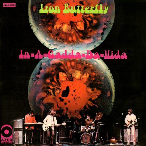 Iron Butterfly – In-A-Gadda-Da-Vida album art - Fonts In Use Iron Butterfly, Acid Rock, Pochette Album, Lp Cover, Great Albums, Album Cover Art, Clear Vinyl, Artist Websites, Classic Rock