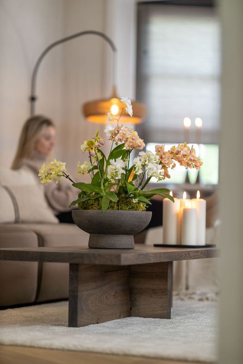 Turn your home into a winter wonderland by styling orchids to match this season. With their long-lasting flowering and various colours and shapes, orchids are perfect for creating a cosy ambiance during the colder months. We will show you how to style these long-lasting bloomers in a way that suits winter ambience and current interior trends. To sum up, a warm winter with long-lasting and colourful orchids. Orchid Interior Design, Orchid Interior, Dutch Lifestyle, Orchid Varieties, Rustic Pottery, Orchid Arrangements, House Plant Care, Sum Up, Traditional Interior