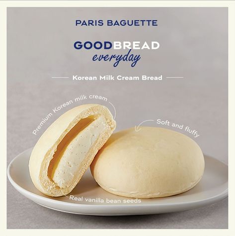 Cream Bread Korean, Korean Milk, Korean Cream, Real Vanilla, Cream Bread, Fluffy Bread, Rice Bread, Korean Rice, Month Of November