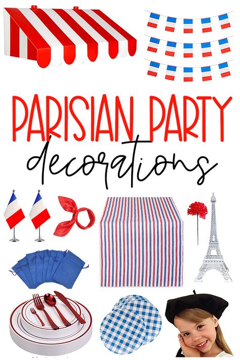 Parisian Party Decorations on Love The Day France Party Decorations, French Decorations Party, France Decorations Party, France Party Theme, French Party Decor, French Party Decorations, French Themed Birthday Party, French Themed Birthday, French Themed Parties