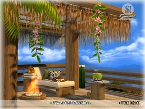 SIMcredible!'s Sims 4 Downloads Sims 4 Beach House, Beachy Furniture, Sims 4 Controls, Tropical Furniture, Beach Furniture, Outdoor Loungers, Casas The Sims 4, Sims House Design, Sims 4 Downloads